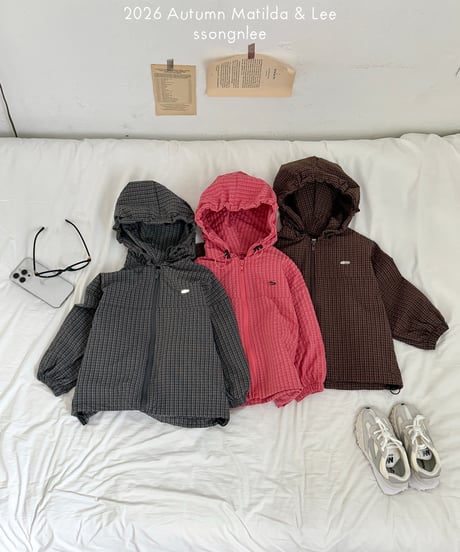 81[予約]matilda&lee check hood jumper