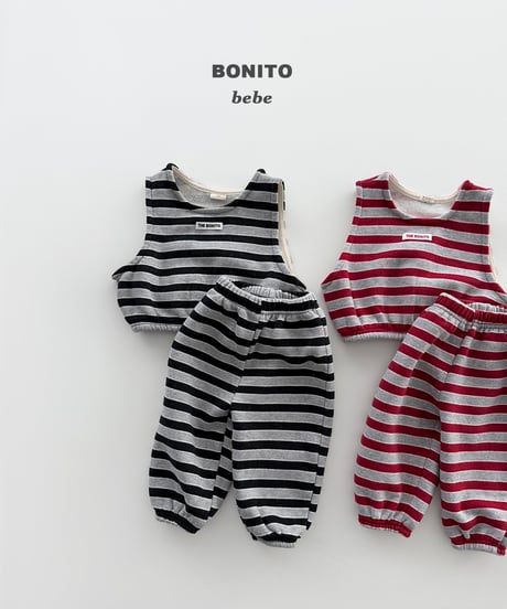 52[予約]bonito stripe set up(6-18m)