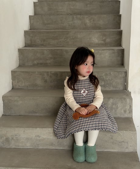 93[予約]aiai madeleine check dress
