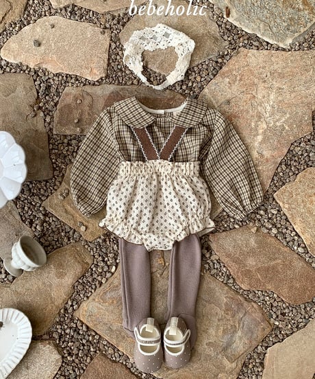 36[予約]bebeholic leaf suspender bloomers