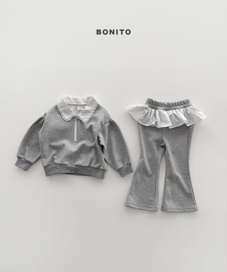 61[予約]bonito shirred collar zip-up set