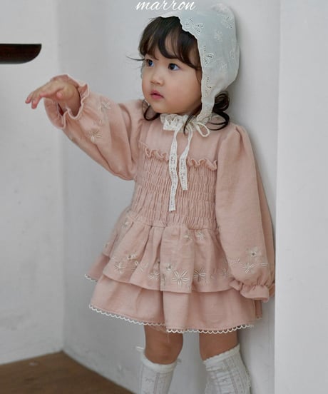 68[予約]marron ribbon bonnet