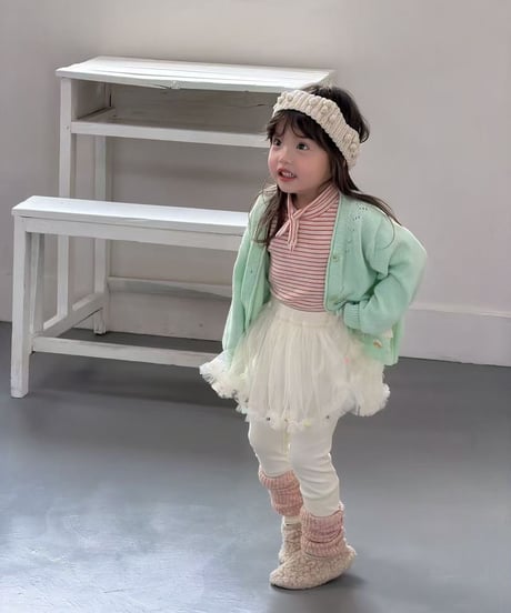 58[予約]aiai macaron punching knit cardigan