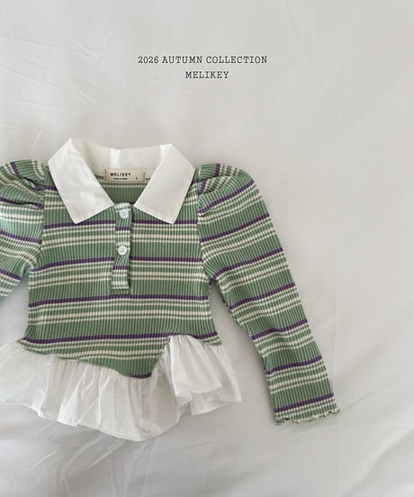 17[予約]melikey diagonal frill collar t