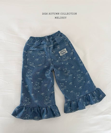 49[予約]melikey bear frill denim