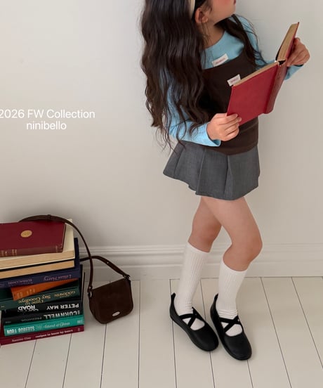 33[予約]ninibello rose pleated skirt