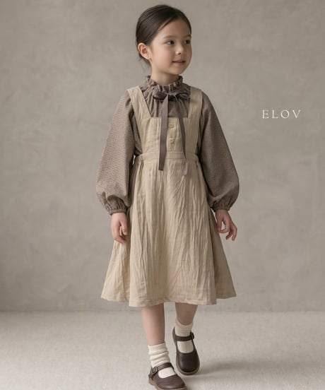 14[予約]elov&monpetitbebe pleated apron ops