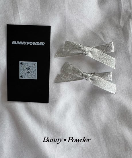 71[予約]bunny powder silver bow pin set