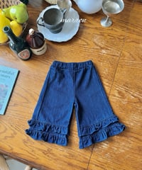38[予約]marron denim frill pants(XS-L)