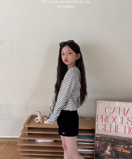 43[予約]matilda&lee stripe crop hoodie