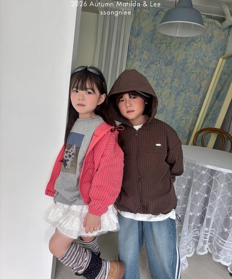 81[予約]matilda&lee check hood jumper