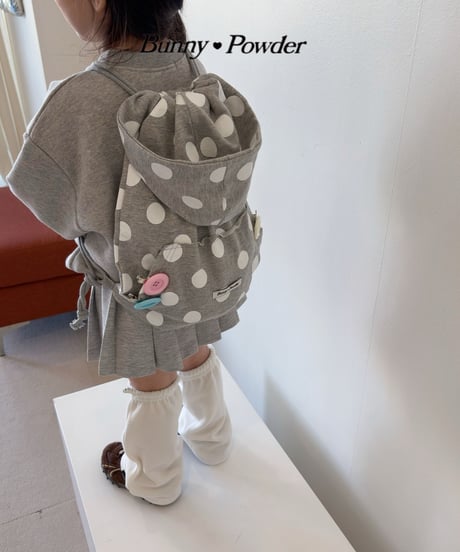 82[予約]bunny powder polka dot hood bag