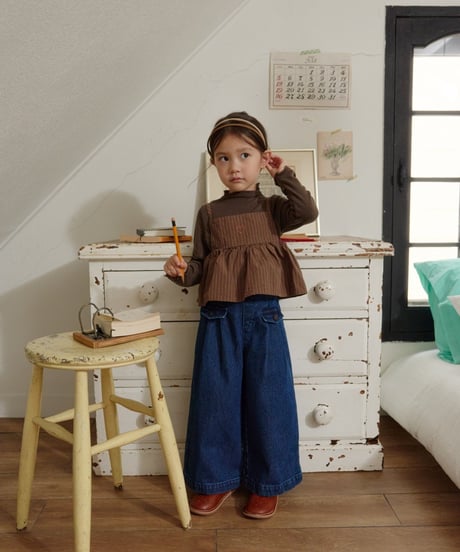 22[予約]mon Atelier flap denim pants
