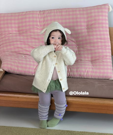 44[予約]ololala pom pom knit warmer leggings