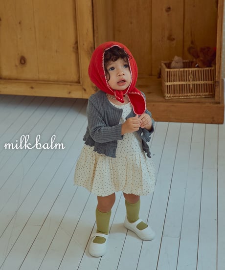 1[予約]milkbalm heart rib cardigan set
