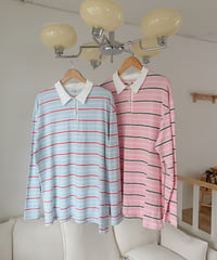 18[予約]ninibello milkey stripe collar tee(adult)