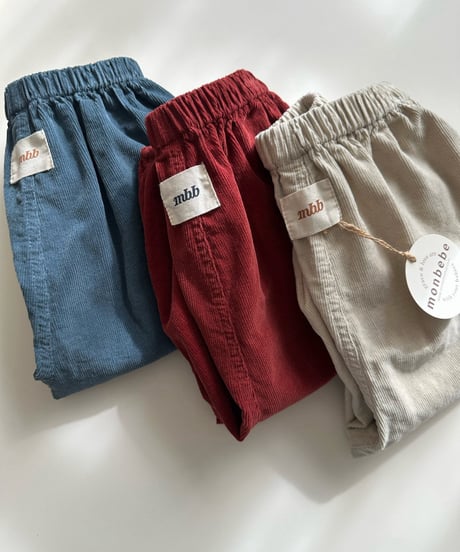 17[予約]monbebe corduroy jogger pants
