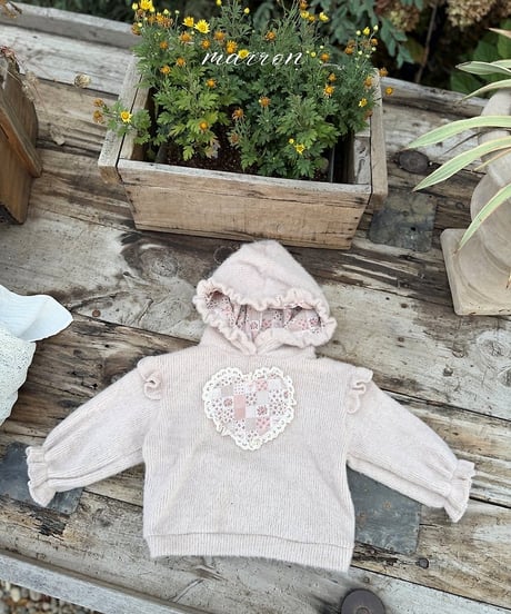 18[予約]marron heart knit hoodie(XS-L)