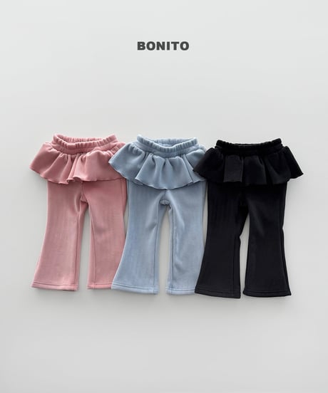 48[予約]bonito velour frill bootcut pants