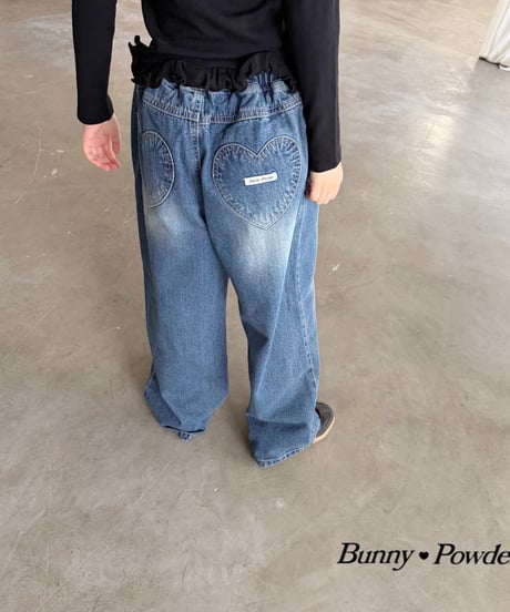 47[予約]bunny powder heart denim pants