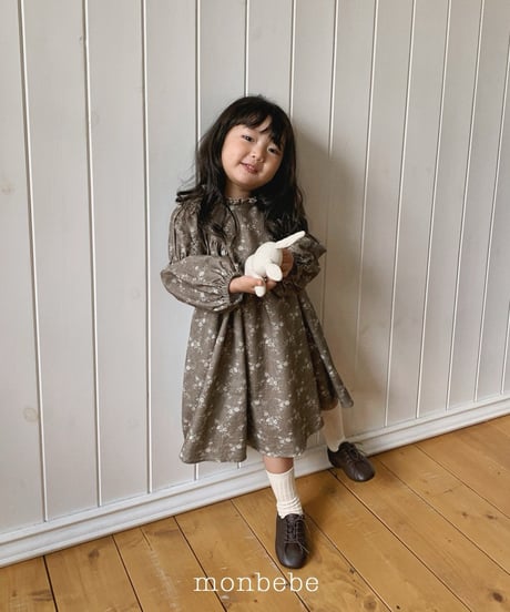 9[予約]monbebe autumn flower dress