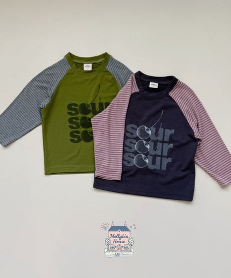 2[予約]Mollybin vintage raglan shirts(cherry)