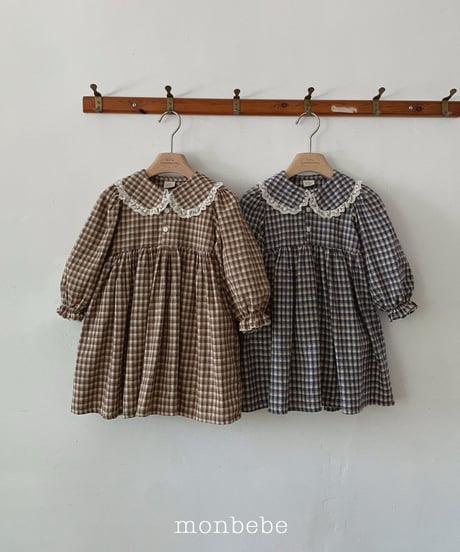 20[予約]monbebe lara check dress