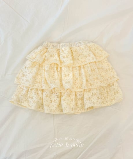 6[予約]petit&petit flower lace cancan skirt