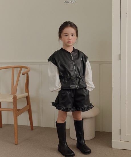 50[予約]melikey string leather vest