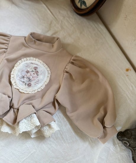 17[予約]marron rose frill t-shirt(XS-L)
