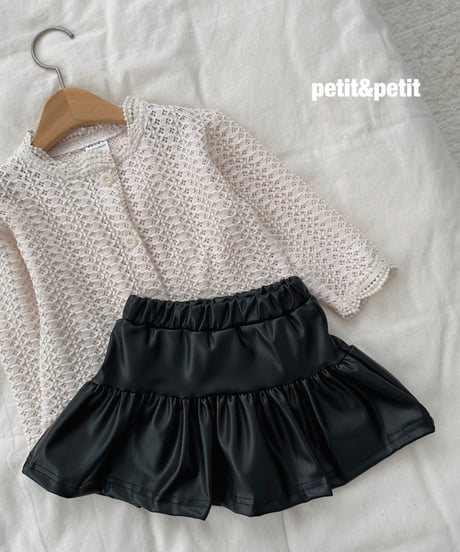 44[予約]petit&petit leather cancan skirt