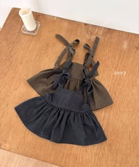 19[予約]ohho herringbone denim strap blouse