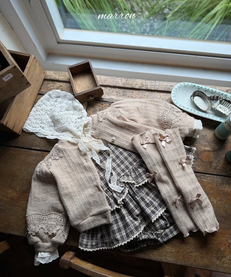 45[予約]marron check cancan suit(6-18m)