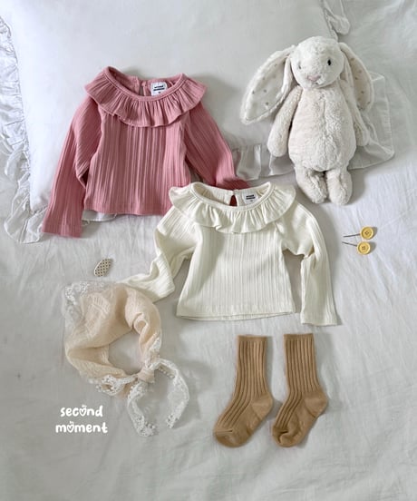 10[予約]second moment frill collar rib tee