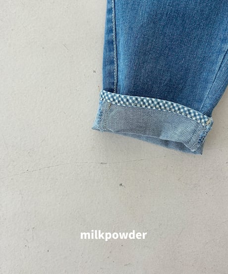 15[予約]milkpowder chex denim pants