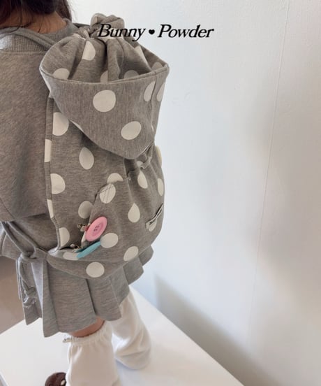 82[予約]bunny powder polka dot hood bag