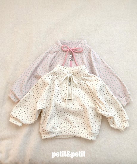 30[予約]petit&petit mink flower zip-up mtm