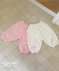 30[予約]ninibello petit ribbon jogger pants