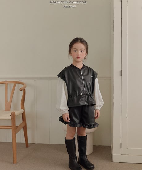 50[予約]melikey string leather vest