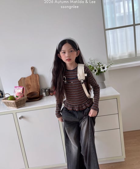 11[予約]matilda&lee mocha border frll tee