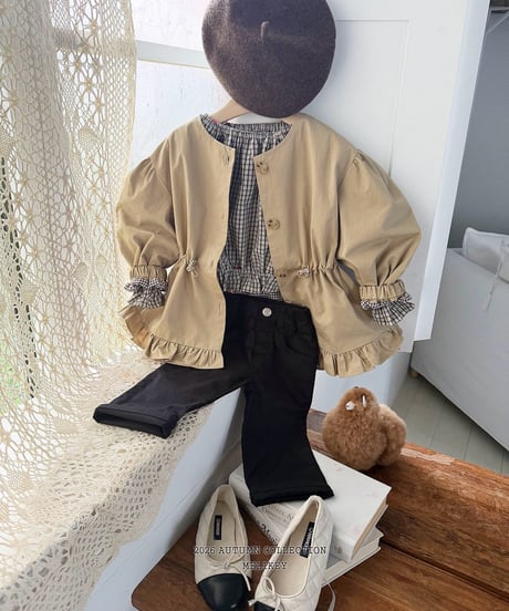 56[予約]melikey momo frill trench coat
