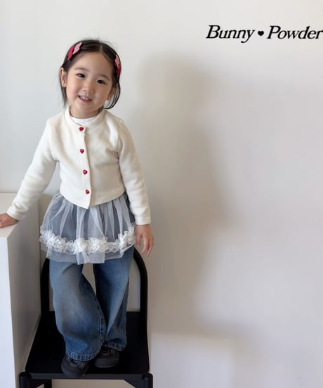 22[予約]bunny powder heart button cardigan