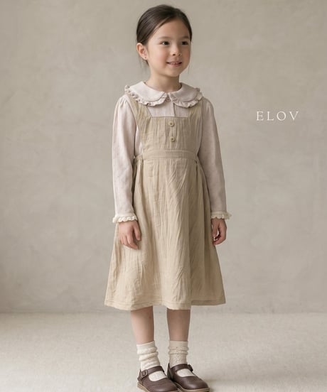 14[予約]elov&monpetitbebe pleated apron ops