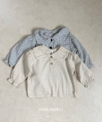 3[予約]mimi market check balloon blouse