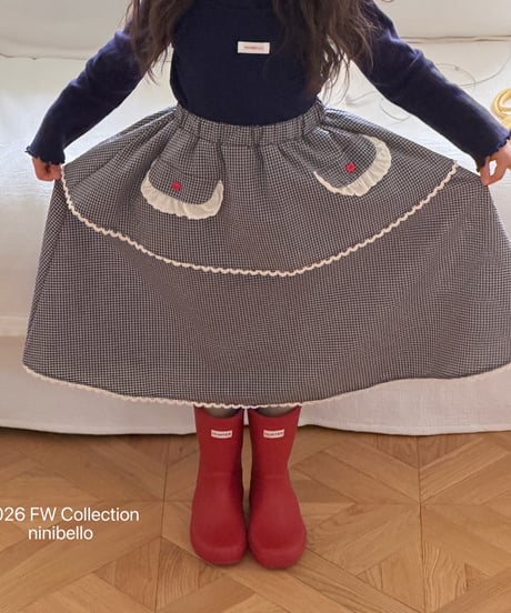 32[予約]ninibello momo apron skirt