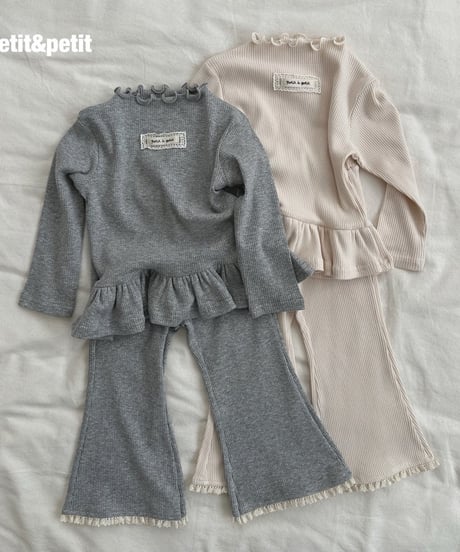 35[予約]petit&petit mild rib trumpet pants
