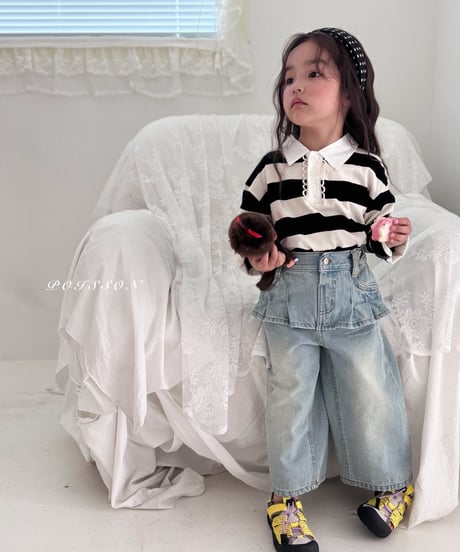 26[予約]poisson pleated denim skirt pants