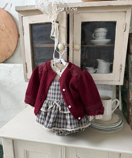 45[予約]marron check cancan suit(6-18m)