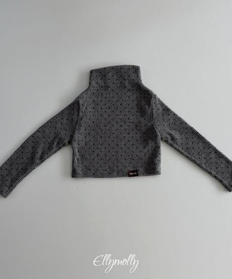 49[予約]ELLYMOLLY dot brushed mock turtleneck t