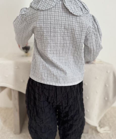 3[予約]mimi market check balloon blouse